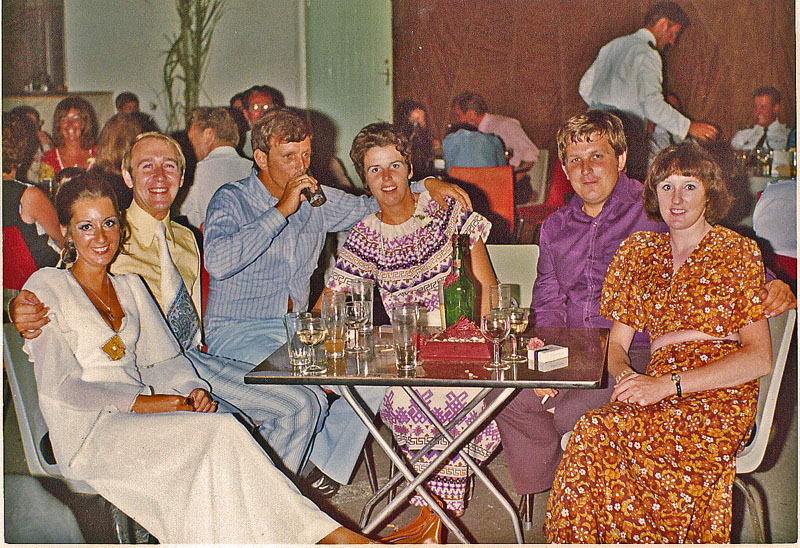 Gary & Cathy Hearn, Taff & Sally Harris, Steve & Madeleine Crossley. Quiet night in Limassol
